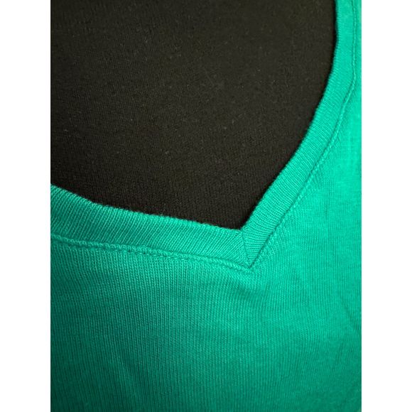 Chico's Green Asymmetrical V Neck Short Sleeve Tee-Chico's Sz 4 (XXL) - Picture 2 of 13